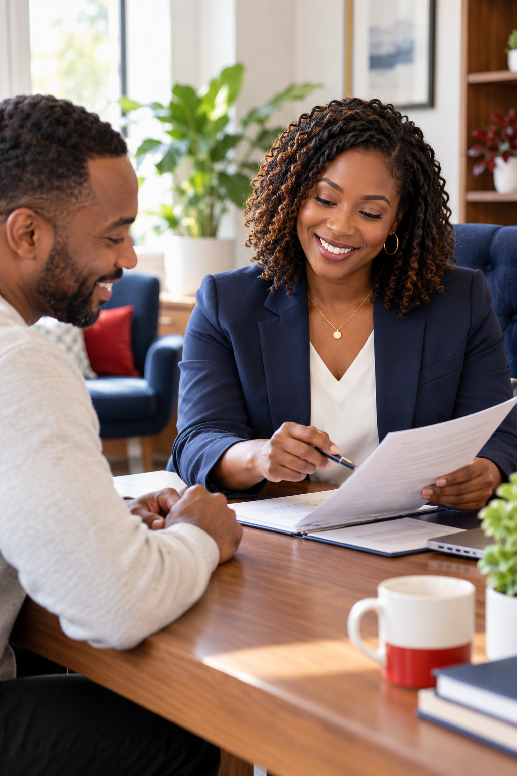Tax professional speaking with a client